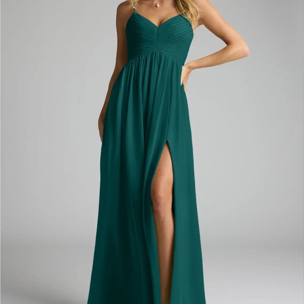 Alia Teal Maxi Dress with Slit